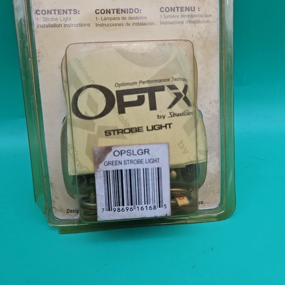 Optx Streetglow Strobe Light Green NOS 2002 Vintage OPSLGR Brand New Street Glow